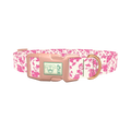 Pink Silhouette Floral Dog Collar - plastic rose gold