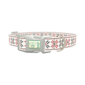 Geometric Floral Dog Collar - plastic silver