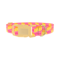 Pink Cheese Slice Dog Collar - plastic gold