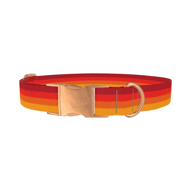 Retro Hexagon Dog Collar - metal rose gold