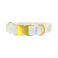 Abstract Pastel Dog Collar - metal gold