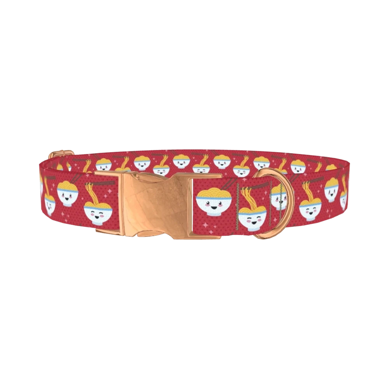 Cute Noodle Dog Collar - metal rose gold