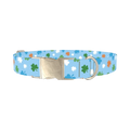 Colorful Clover Dog Collar - metal silver
