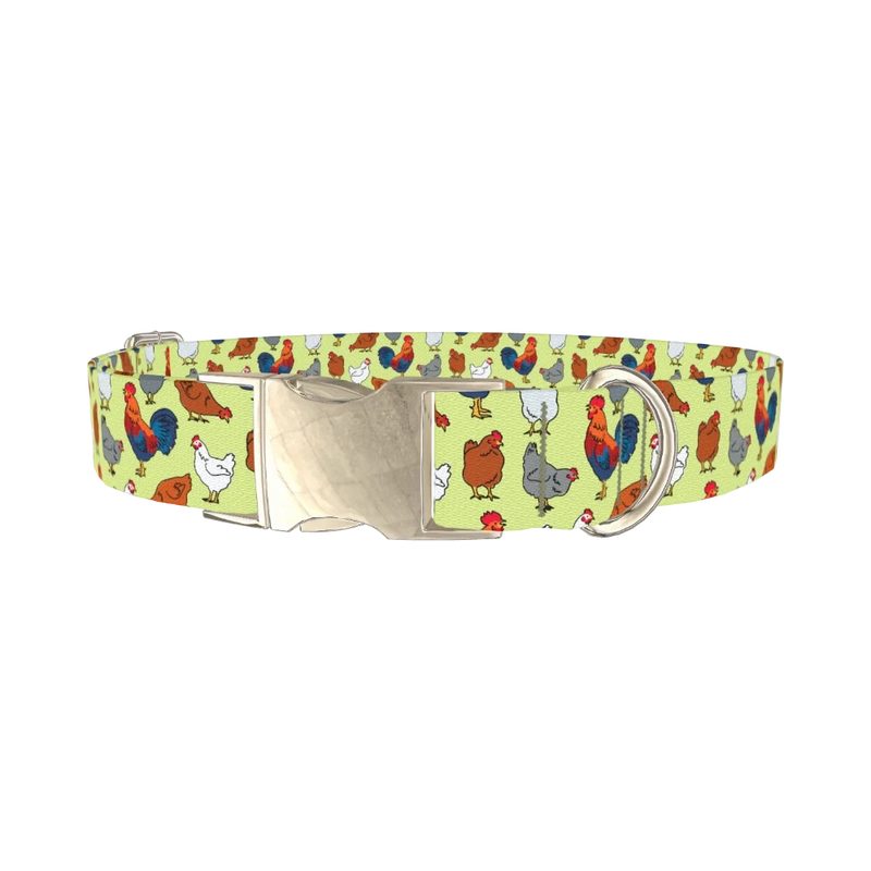 Chicken Rooster Dog Collar - metal silver