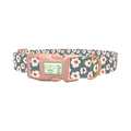 Dark Grey Daisy Dog Collar - plastic rose gold