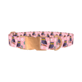 Floral Owl Dog Collar - metal rose gold