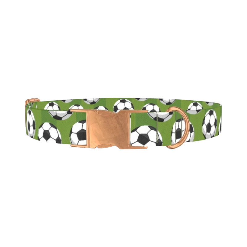 Soccer Ball Dog Collar - metal rose gold