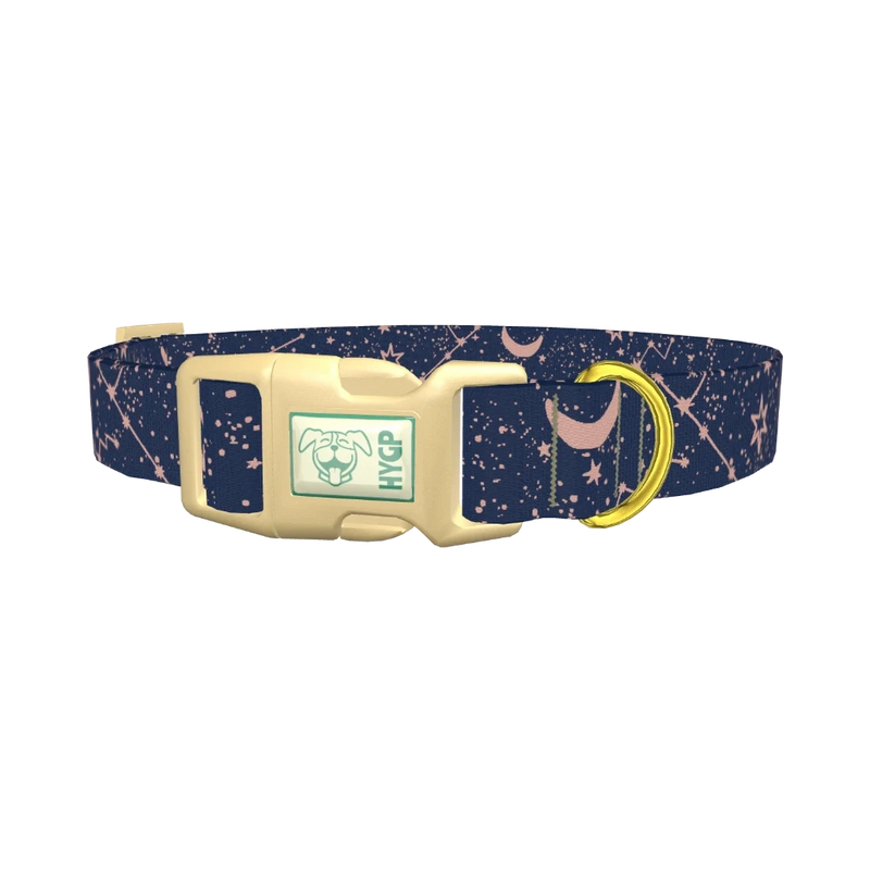 Cosmic Starry Night Dog Collar - plastic gold