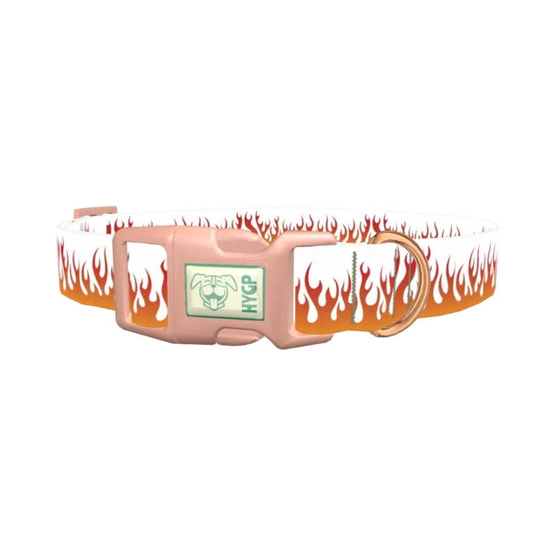 Red Flame Dog Collar - plastic rose gold