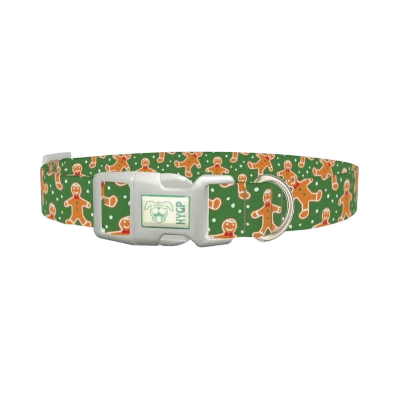 Gingerbread Cookie Dog Collar - plastic silver