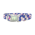 Blue Hydrangea Pattern Dog Collar - plastic silver
