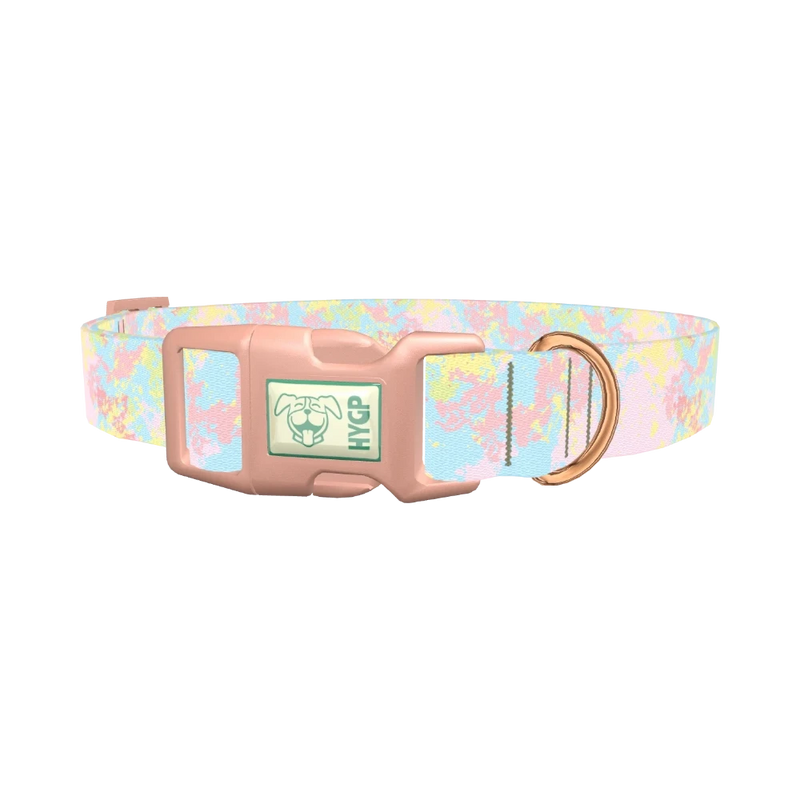 Abstract Pastel Dog Collar - plastic rose gold