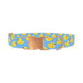 Yellow Duck Dog Collar - metal rose gold