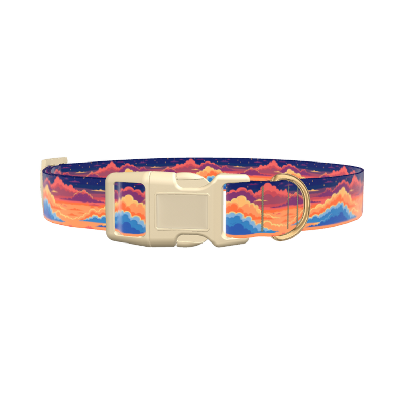 Sunset Cloud Dog Collar - plastic rose gold
