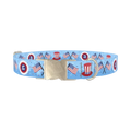 Patriotic American Dog Collar - metal silver
