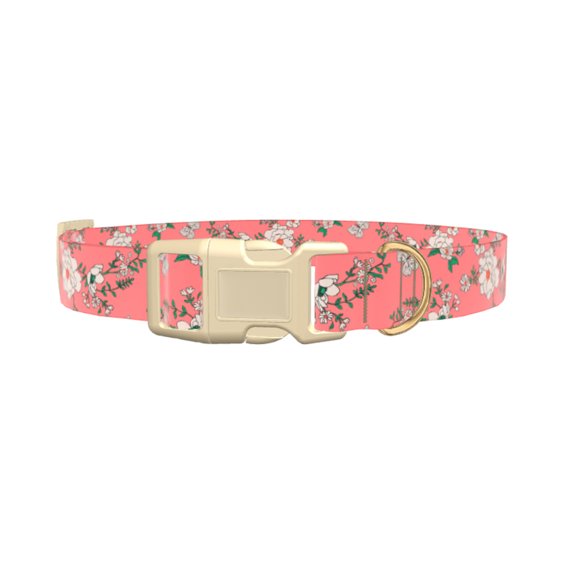 Pink Rosehip Dog Collar - plastic rose gold