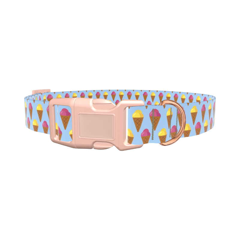 Colorful Ice Cream Cone Dog Collar - plastic gold