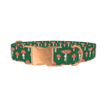 Mushroom Pattern Dog Collar - metal rose gold