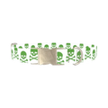 Green Skull Dog Collar - metal silver