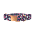 Christmas Gothic Skulls Dog Collar - metal rose gold