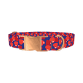 Navy Heart Pattern Dog Collar - metal rose gold