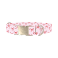 Red Bow Pattern Dog Collar - metal silver