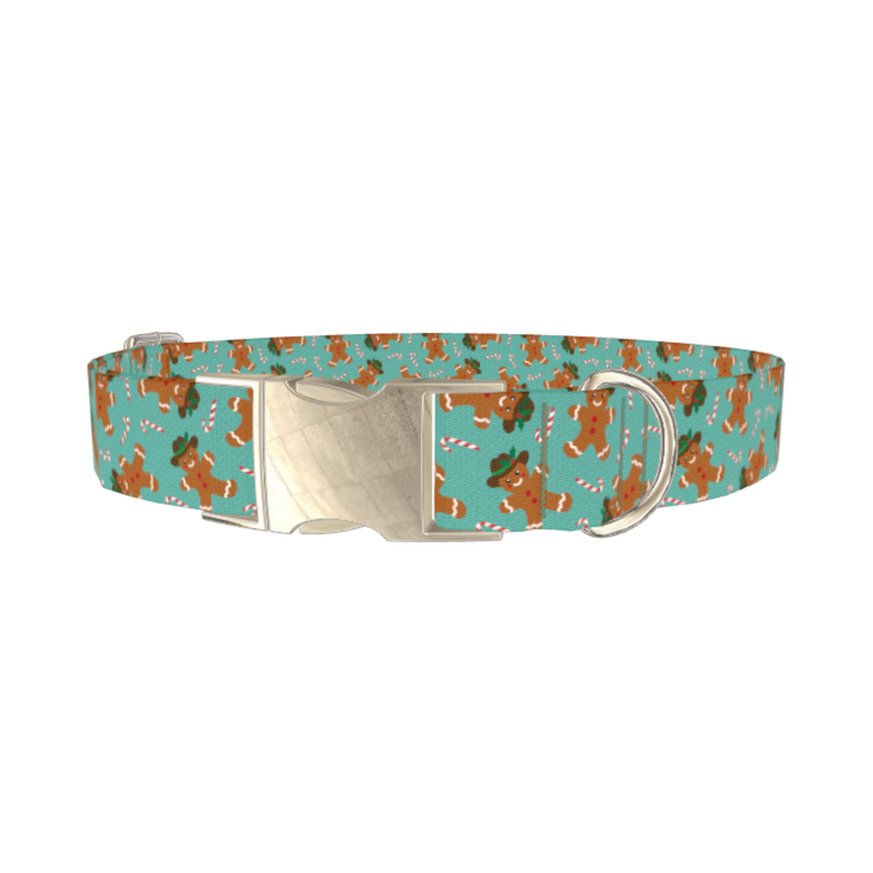 Christmas Cowboy Dog Collar - metal silver