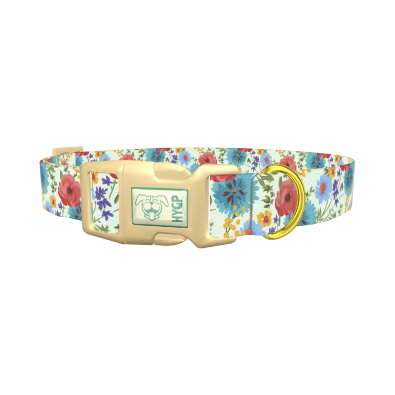 Floral Garden Dog Collar - plastic gold