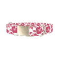 Hibiscus Blossom Dog Collar - metal silver