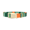 Woven Stripe Dog Collar - plastic silver