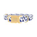 Navy Geometric Shapes Dog Collar - plastic gold