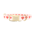 Cross Stitch Heart Dog Collar - plastic silver