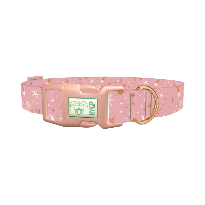 Cosmic Starry Dog Collar - plastic rose gold