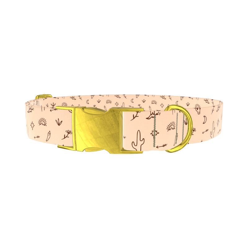 Southwestern Desert Dog Collar - metal rose gold
