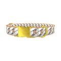 Silver Chain Link Dog Collar - metal gold