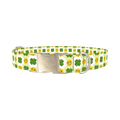 St. Patrick's Smiley Dog Collar - metal silver