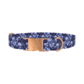 Navy Camouflage Dog Collar - metal rose gold