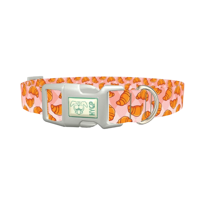 Croissant Pattern Dog Collar - plastic silver