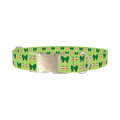 St. Patrick's Day Bow Dog Collar - metal silver