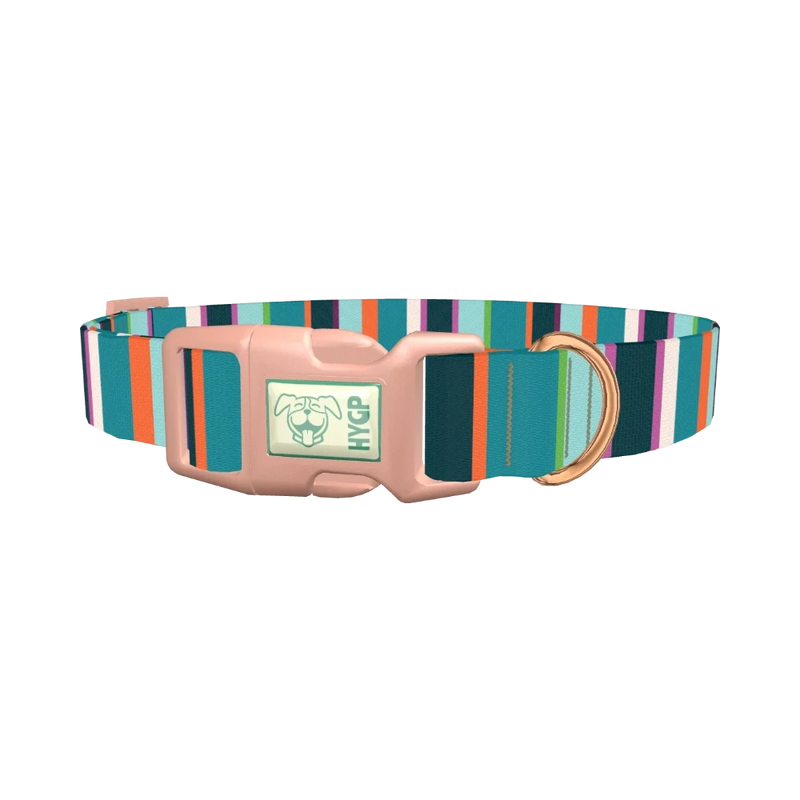Bright Stripe Dog Collar - plastic rose gold