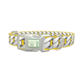 Silver Chain Yellow Dog Collar - plastic silver