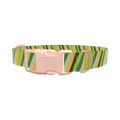 Geometric Diagonal Dog Collar - plastic gold