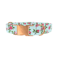 Pink Rose Blossom Dog Collar - metal rose gold