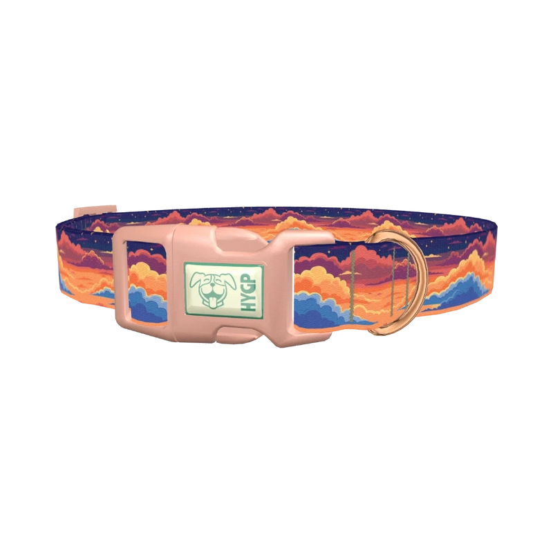 Sunset Cloud Dog Collar - plastic rose gold