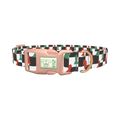 Checkered Chess Piece Dog Collar - plastic rose gold