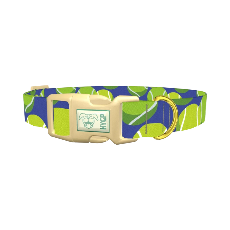 Tennis Ball Dog Collar - plastic gold