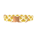 Yellow Stegosaurus Dog Collar - metal rose gold