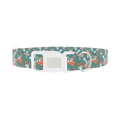 Tossed Mushroom Dog Collar - plastic silver