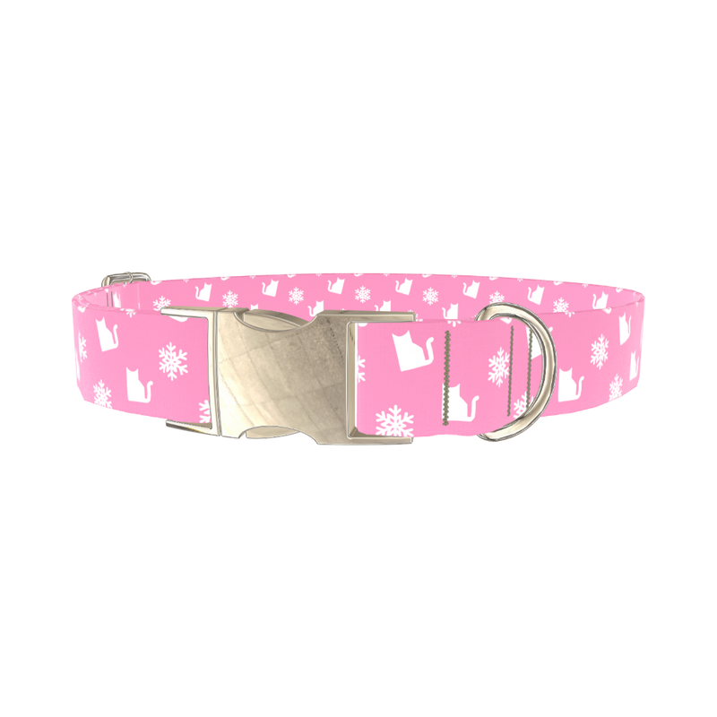 Snowflake Cat Dog Collar - metal silver