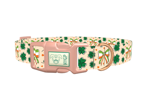 St. Patrick's Clover Bow Dog Collar